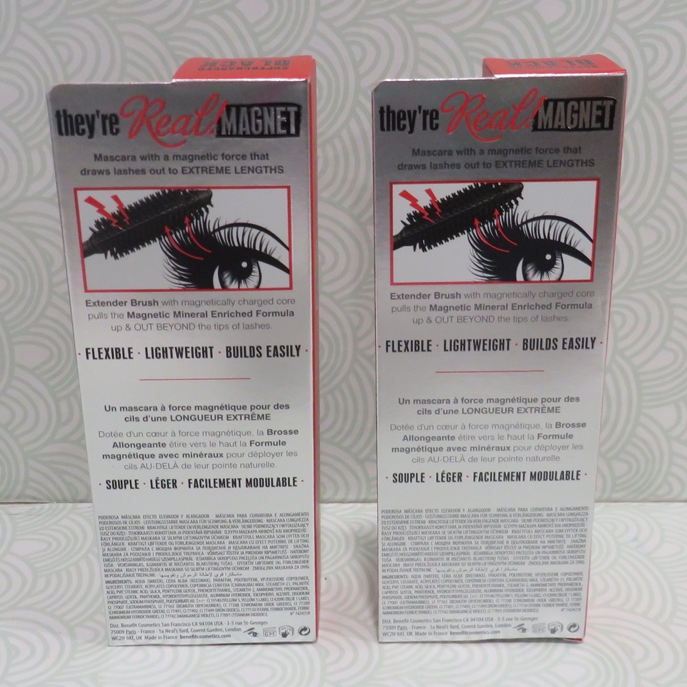 BENEFIT💥THEY'RE REAL MAGNET MASCARA SUPERCHARGED BLACK 0.32 OZ - LOT OF 2💥 - Picture 4 of 6